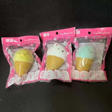 스미코구라시 아이스크림형 테노리 봉제 인형 3종 세트 유니클로