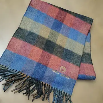 캐시미어 100% mila schon 체크 무늬 머플러