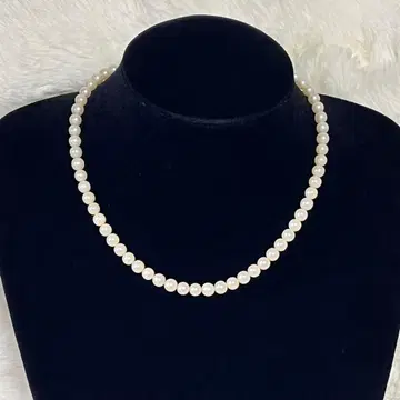 진주 화이트 목걸이 silver 각인 6.2mm