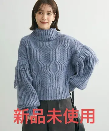 [ 미사용 새상품 ] swing by 프린지 터틀 니트