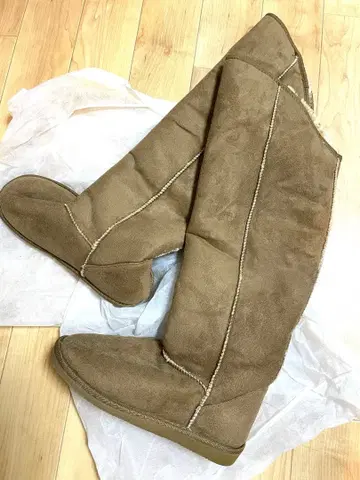 브라운 스웨이드 롱 부츠