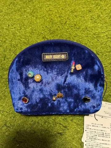 MARY QUANT 벨벳 파우치 파랑