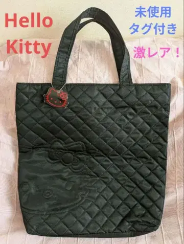 [ HelloKitty ] 미사용 택 포함 레어템 퀼트 토트백 블랙