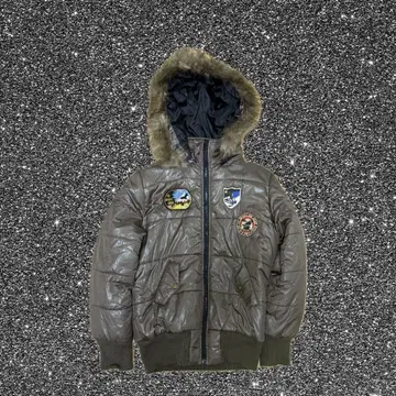 00s unknown 퍼 다운 자켓 짧은 기장 S y2k 헤이세이 갸루