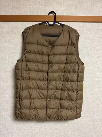 카키 XL 다운 베스트