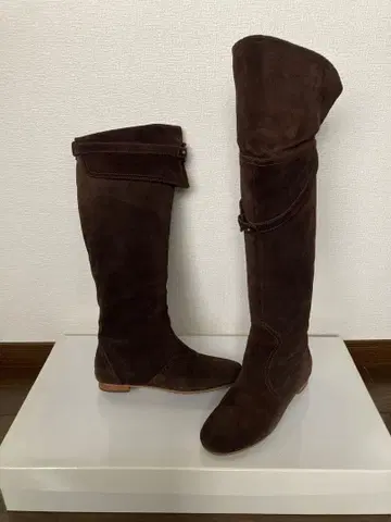 REGAL 다크 브라운 스웨이드 롱부츠 니하이 부츠 새상품급