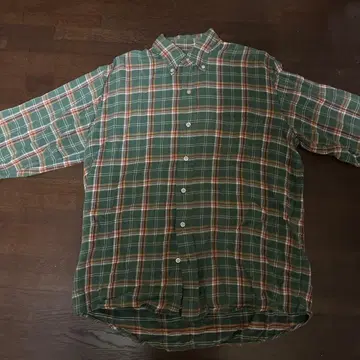 L.L.Bean 체크 무늬 긴팔 플란넬 셔츠 90s