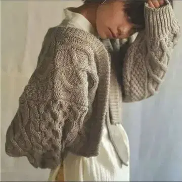 WoM 오버 사이즈 케이블 니트 가디건