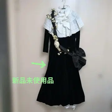 원더풀 월드 벨벳 7부 소매 롱 원피스 미사용품