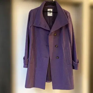 MICHEL KLEIN 보라색 더블 버튼 피코트