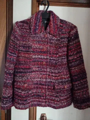 빈티지 구제 의류 부클 원단 컬러풀 자켓