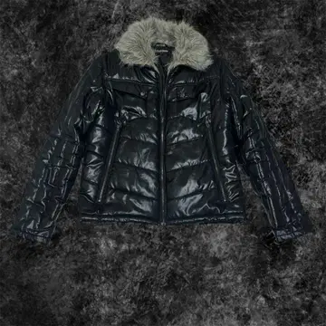 광택 퍼 다운 자켓 00s archive 헤이세이 Y2K 시크 스타일