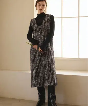 [ 새상품급 ] 믹스 컬러 트위드 원피스