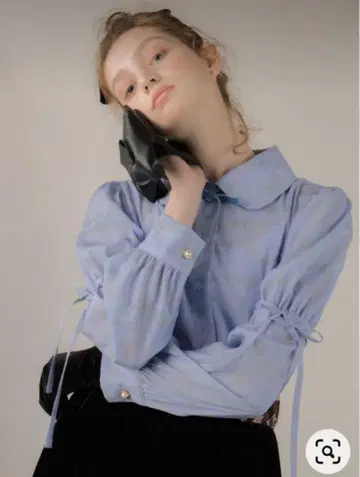 Sinoon 블루 리본 블라우스