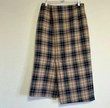 IENA 울 체크 비대칭 타이트 스커트