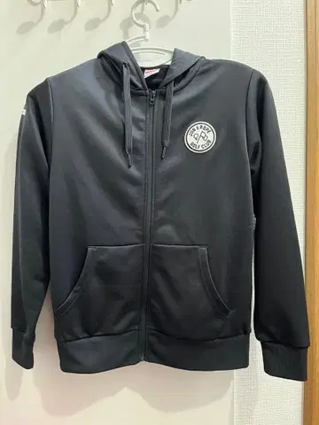 여성용 풀 집업 후드 부착 자켓 블랙