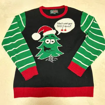 구제 의류 크리스마스 니트 트리 산타 전나무 못난이 스웨터 긴팔 스웨터