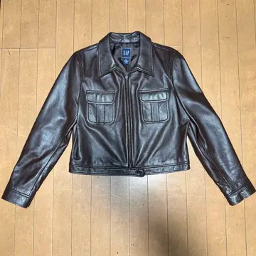 90'sGap single zip cropped leatherjacket