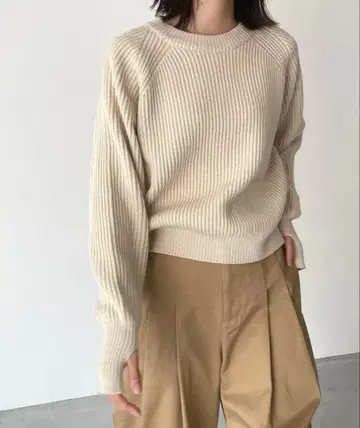 CANAL JEAN El mar 손가락 골지 래글런 니트