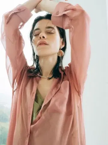 MARTE 시어 롱 셔츠 원피스