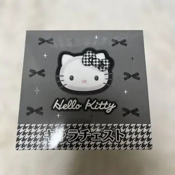 헬로키티 산리오 캐릭터 체스트 블랙 리본 하운드투스 체크 패턴 수납