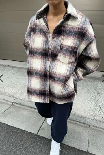 새상품 샤가데릭 샤기 체크 오버 셔츠