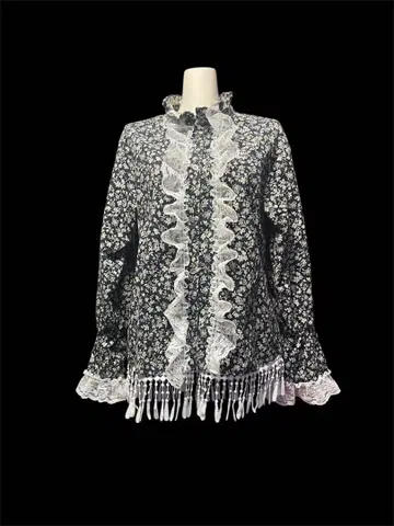 Midnight Floral Ruffle Blouse