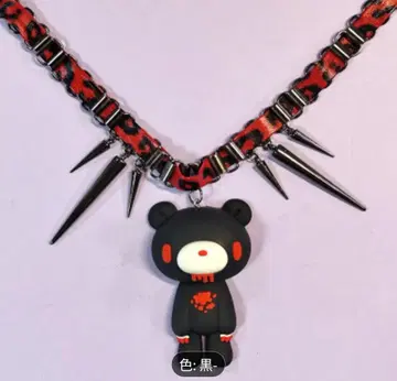 그루미 초커 목걸이 펜던트 블랙 마스코트 펑크 록