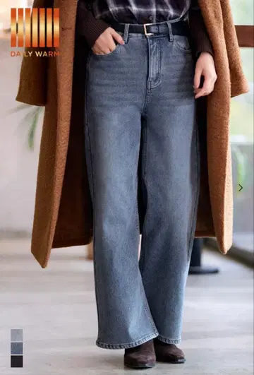 새상품 [ coca ] 코카 속기모 데님 와이드 팬츠 [ L ] 블루