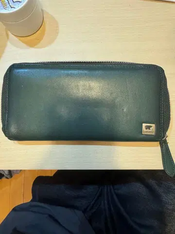 골든 베어 다크 그린 가죽 장지갑