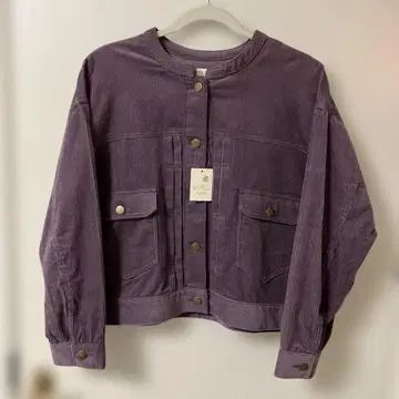 코듀로이 노카라 자켓 퍼플