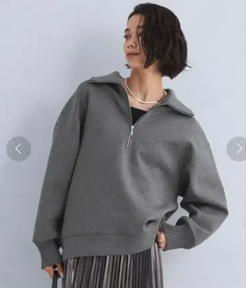 green label relaxing 종이상자 하프 지퍼 풀오버