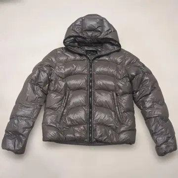 GAS 후드 부착 다운 자켓 그레이
