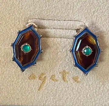 agete K10 SV 앰버 귀걸이