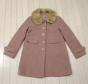 VIS 퍼 달린 3way 더스티 핑크 울 코트 S