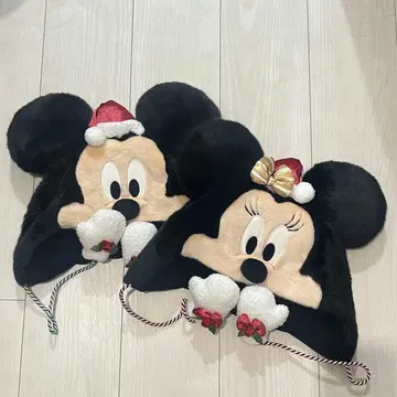 디즈니 크리스마스 팬캡 미키 미니 세트