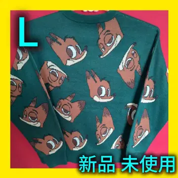 [ 새상품 ] 디즈니 주토피아 닉 와일드 오버 사이즈 올 패턴 니트 L