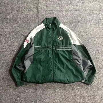NFL x Reebok Packers 나일론 자켓 자수 로고 Y2k