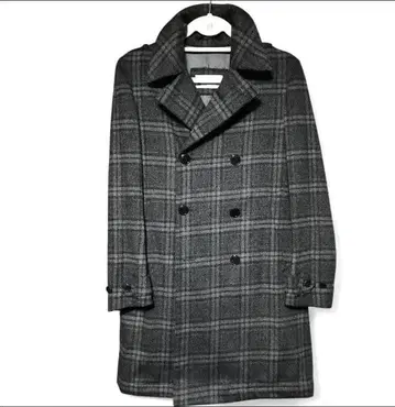tomorrow pilgrim 글렌 체크 더블 벨티드 코트 44
