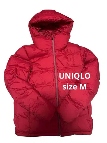 UNIQLO 사이즈 M 심리스 다운 후드티 레드