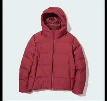 UNIQLO 사이즈 M 심리스 다운 후드티 레드