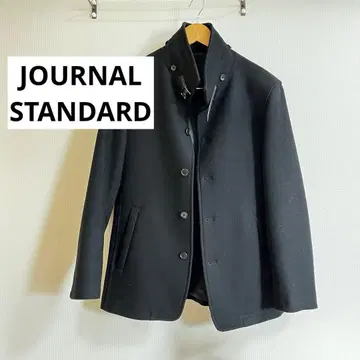 저널 스탠다드 멜톤 숏 스탠드 후드 코트 남성용 블랙
