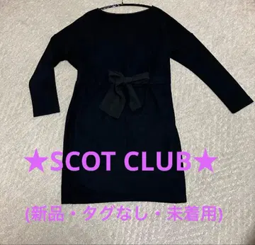 [ 새상품 택 없음 미착용 ] SCOT CLUB 올 블랙 원피스
