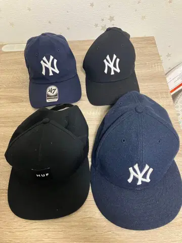 야구 모자 4개 세트 네이비 블랙