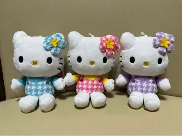 헬로키티 MC컬렉션 봉제 인형 블루, 핑크, 퍼플 3체 세트