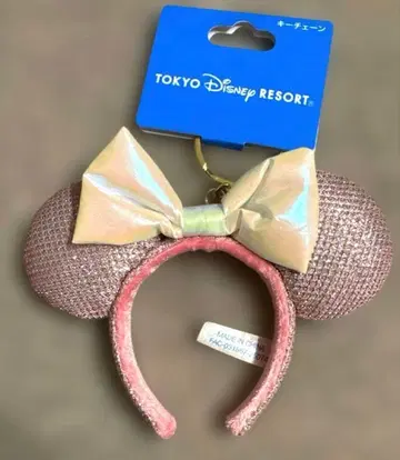 디즈니 미니 머리띠 키체인 키링 핑크