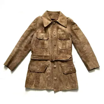 80-90s 빈티지 램스킨 가죽 자켓 벨트 포함