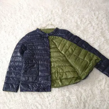 멜베이유 아쉬 리버서블 다운 자켓 다운 페더 L 네이비 그린