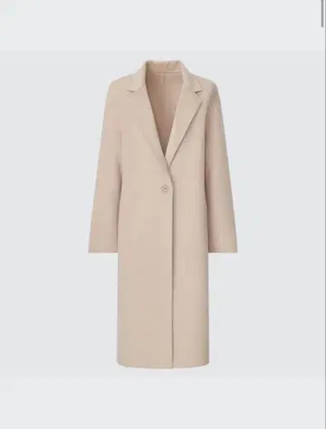 유니클로 더블 페이스 체스터 롱 코트 3XL 온라인 내추럴