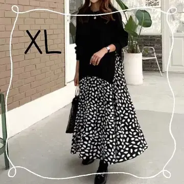 원피스 도킹 원피스 블랙 체형 커버 긴팔 여유 편안함